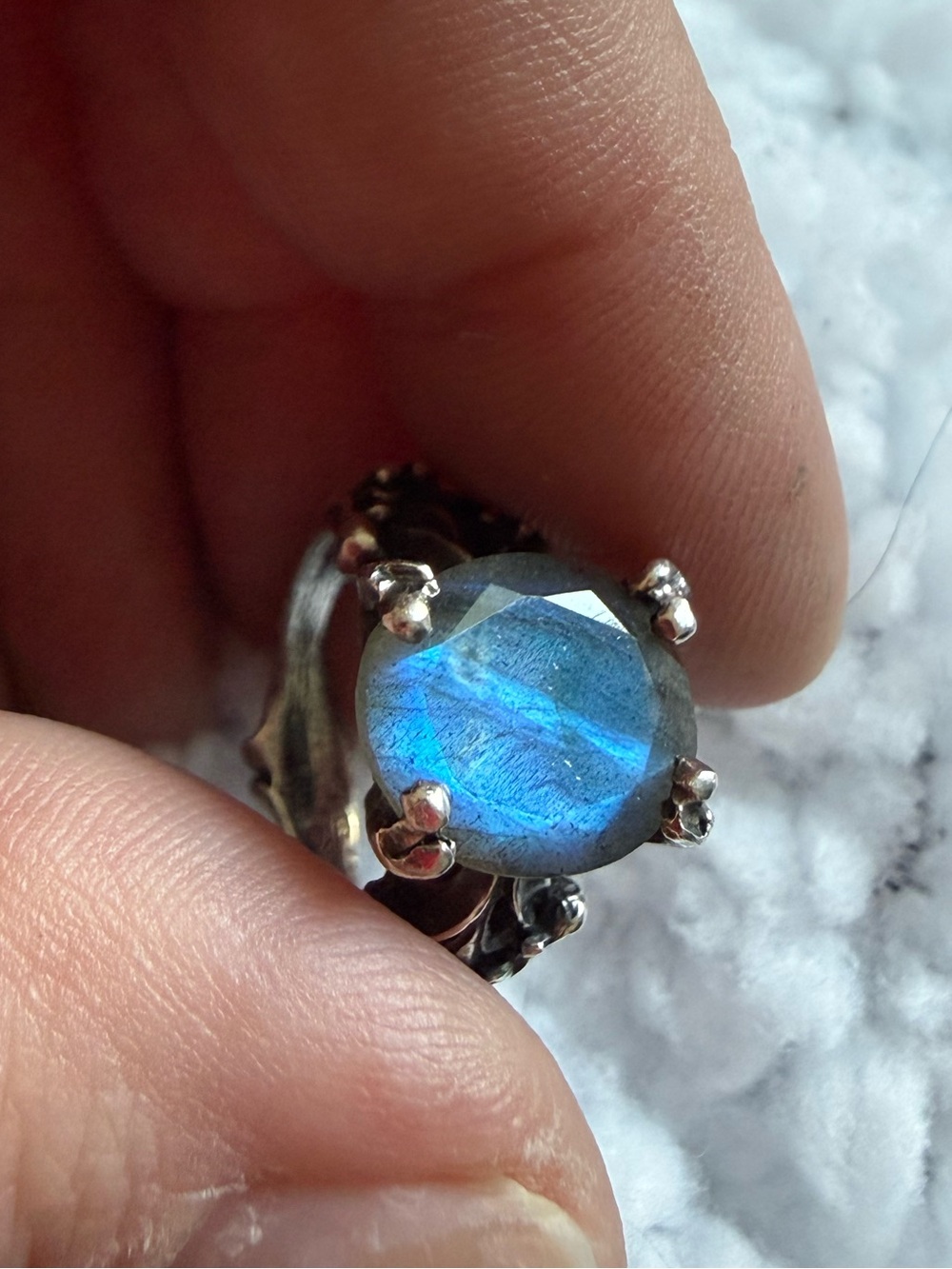 Bloodmilk Nyx’s Jewel silver ring in labradorite sz 4.75-5